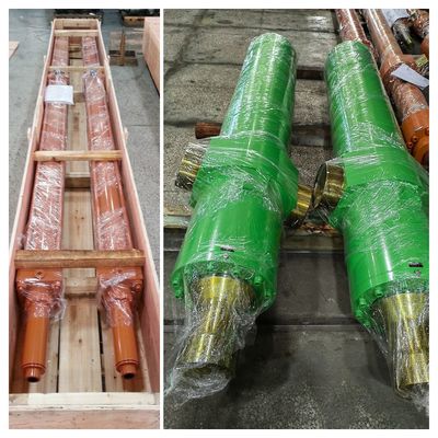 ความดันการทดสอบ 32 MPa กระบอกไฮดรอลิก 3 ขั้นตอนแบบหนักที่มีกว้างเจาะสูงสุด 865 มิลลิเมตรในโรงงานเหล็ก